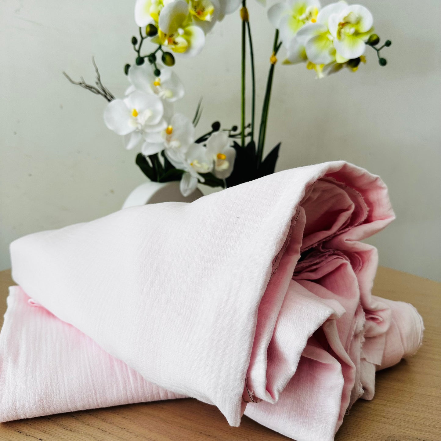 Tissu Double Gaze de coton – Rose Bloom | 100% coton | au mètre / Coupon