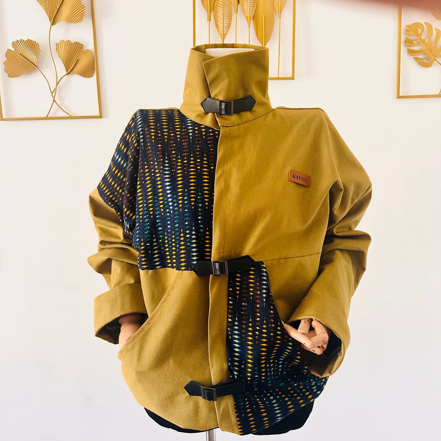 Veste en Jean/Wax oversize  / Mixte / Beige Olive
