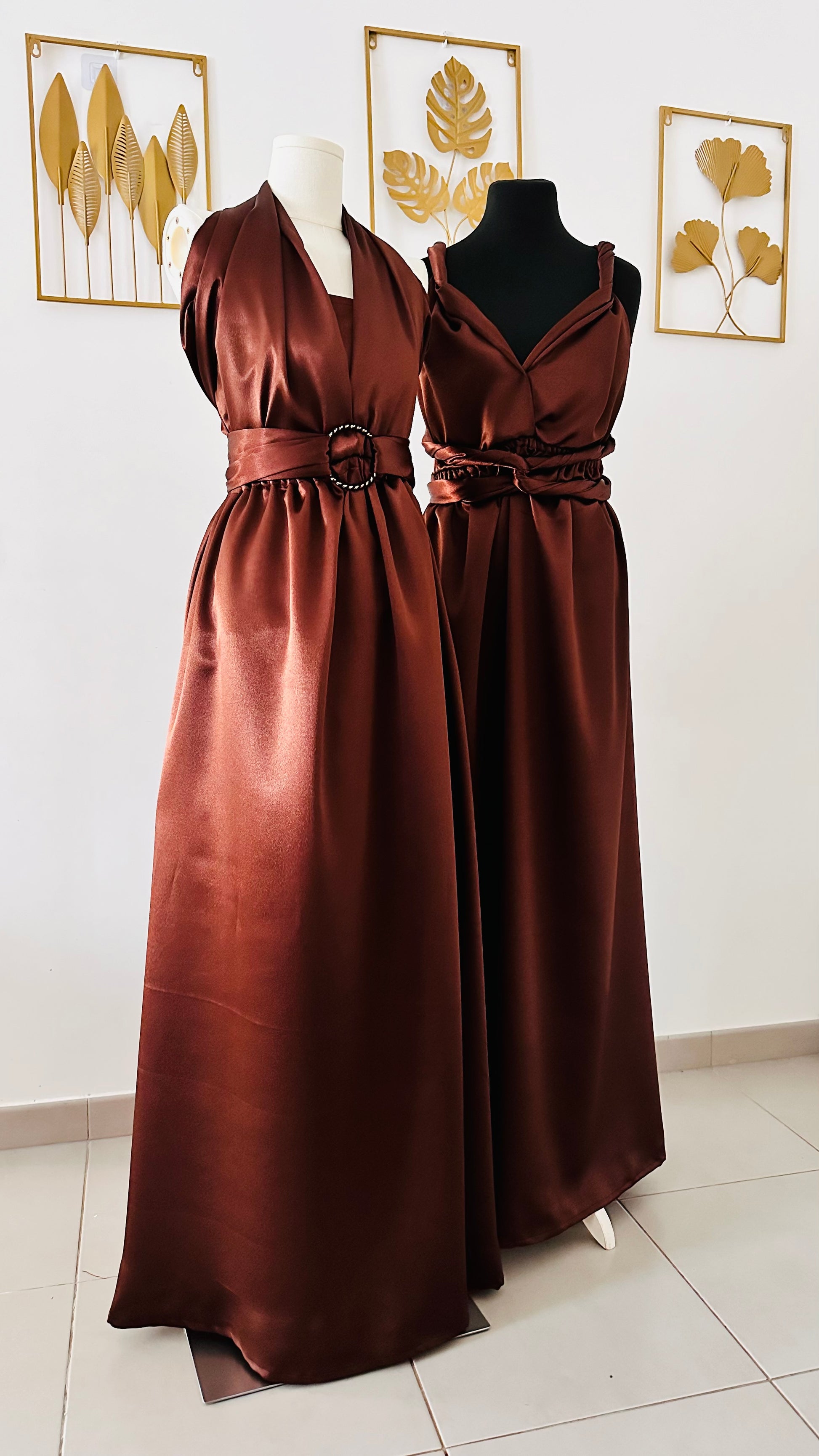 Copper Brown Bridesmaid Dress