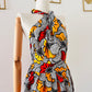 Robe infinity en Wax - Fleurs de mariage