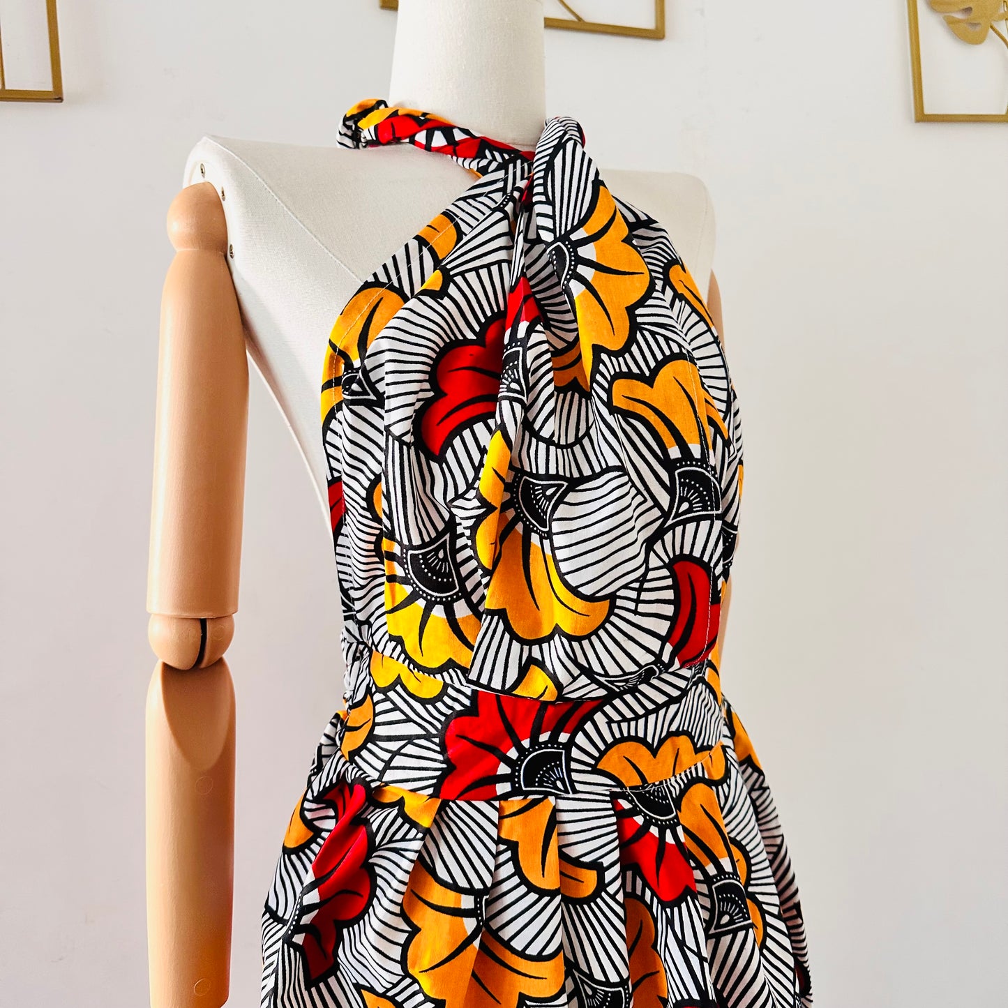 Robe infinity en Wax - Fleurs de mariage