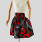 Jupe Taille haute en Wax rouge -  jupe africaine courte - tissu wax rouge - boutique mode africaine - cadeau style africain femme 
