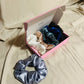 6 premium satin scrunchies gift set | Blue Shade