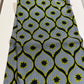 Tissu Wax africain, motif filet bleu-gris avec étoiles jaunes – coupon 3 yards.