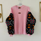 Wax Custom Sweatshirt - Pink - Bogolan