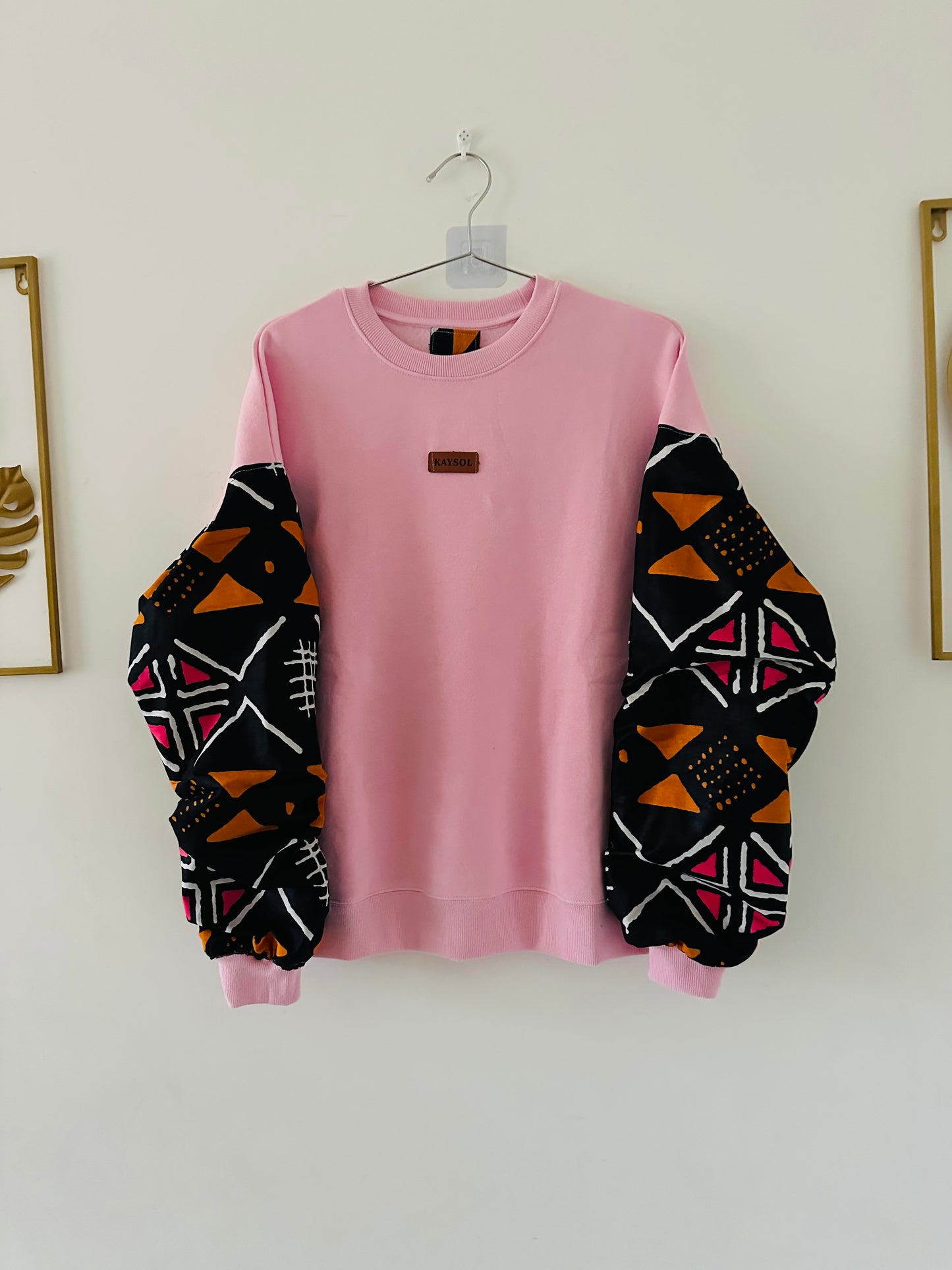 Wax Custom Sweatshirt - Pink - Bogolan