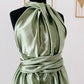 Sage Green Satin Fabric - 3-meter piece - Supreme Quality