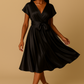 Robe convertible Noir en Satin - Robe de soirée Kaysol