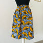 Jupe maxi en Wax - jupe africaine taille haute - tissu Wax fleurs de mariage bleu - Rouge - Jaune