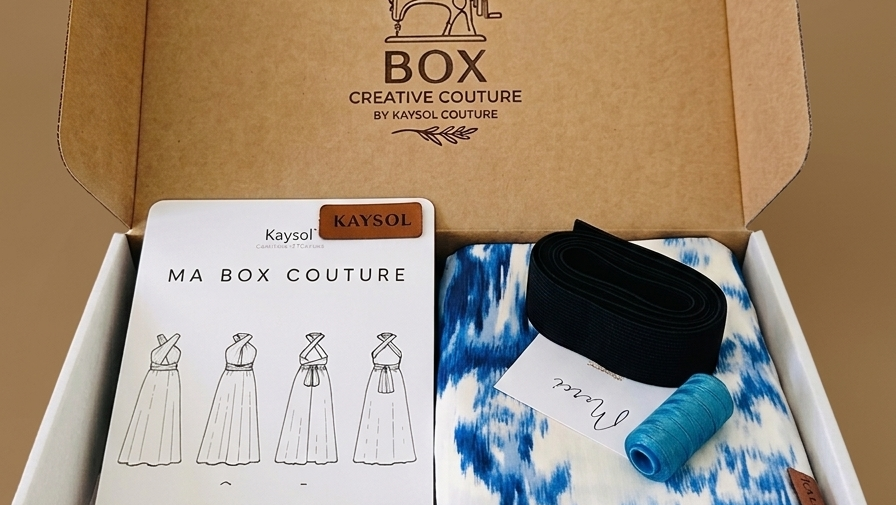 Creative Couture Box: My Infinity tie-wrap dress – Azure Blue Tie & Dye Edition / XS/7XL