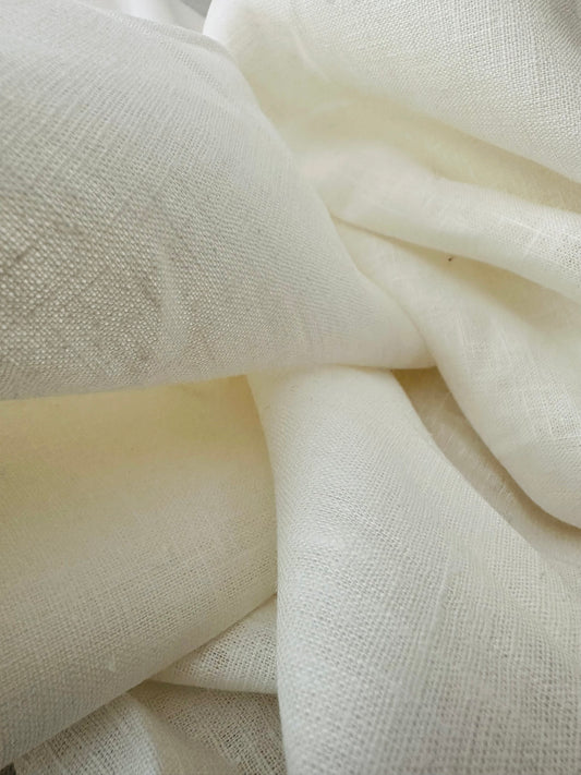 Coupon de lin naturel blanc cassé – 3 mètres – 100 % lin, 180 g/m², laize 150 cm