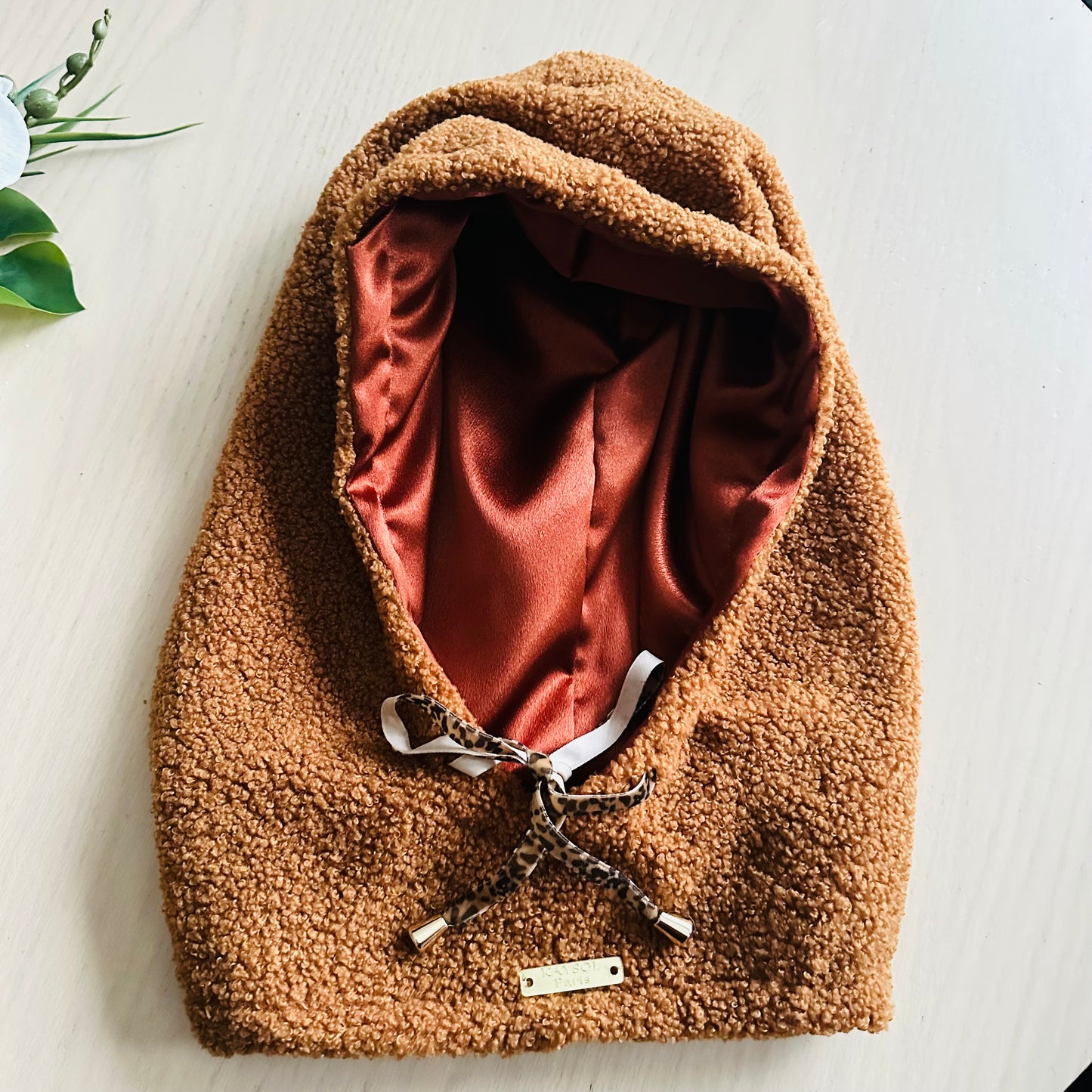 Cagoule chaude en fausse fourrure - Cagoule intérieur Satin anti casse cheveux - Cocoon