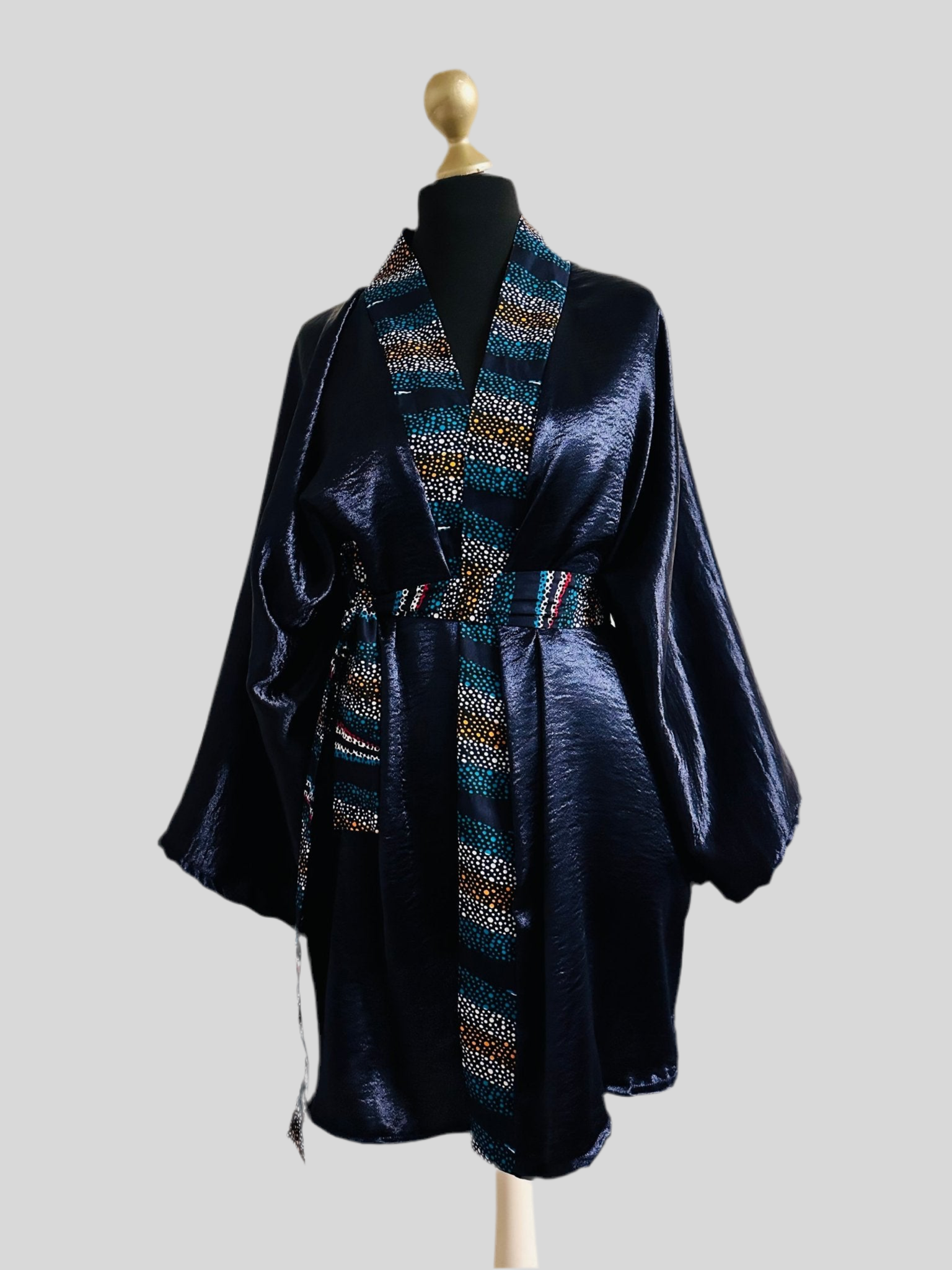 Veste africaine - veste vintage velours - kimono vintage 