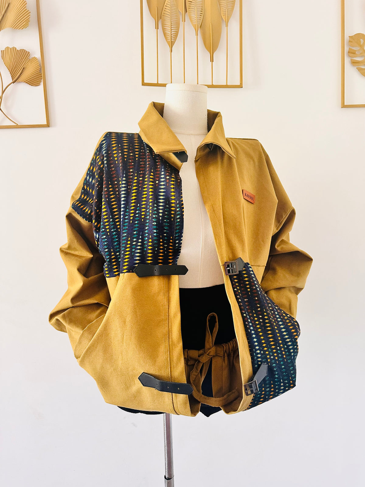 Veste en Jean/Wax oversize  / Mixte / Beige Olive