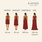 Robe Demoiselle d’honneur en Satin Bordeaux - Infinity