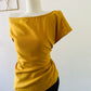 Top asymétrique ajustable/ Haut Laya / Jaune Safran
