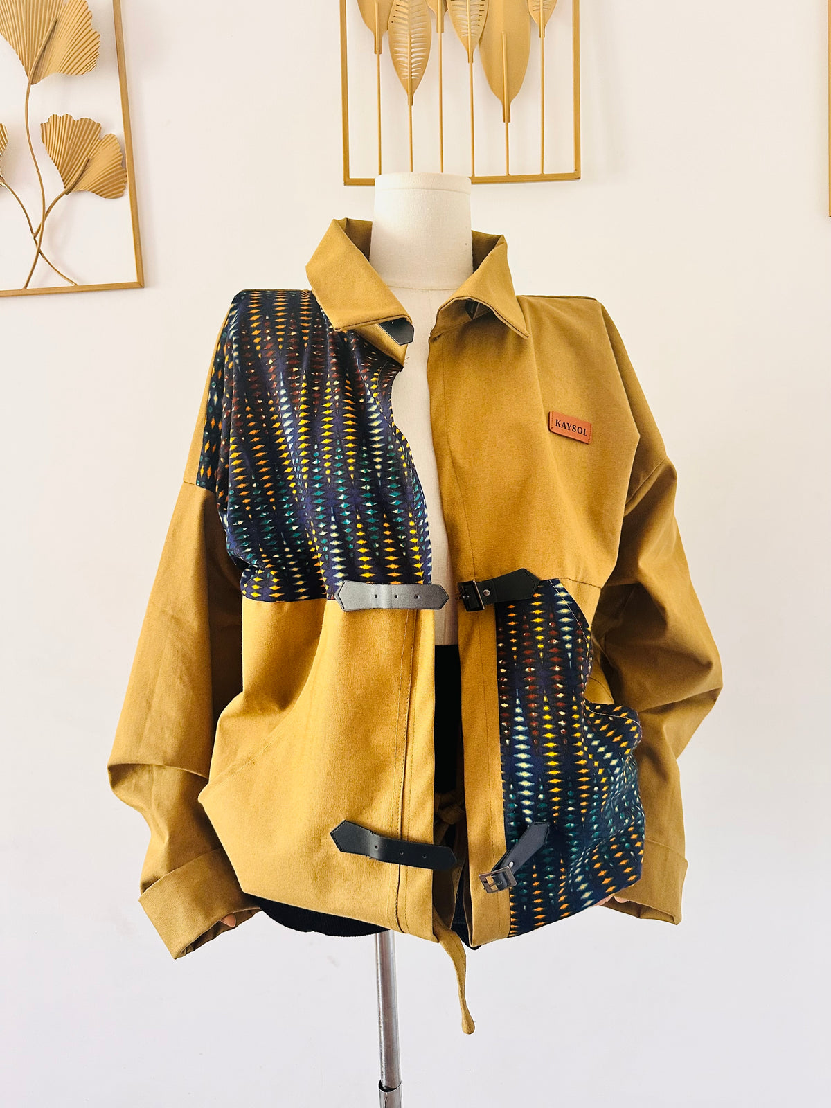Veste en Jean/Wax oversize  / Mixte / Beige Olive