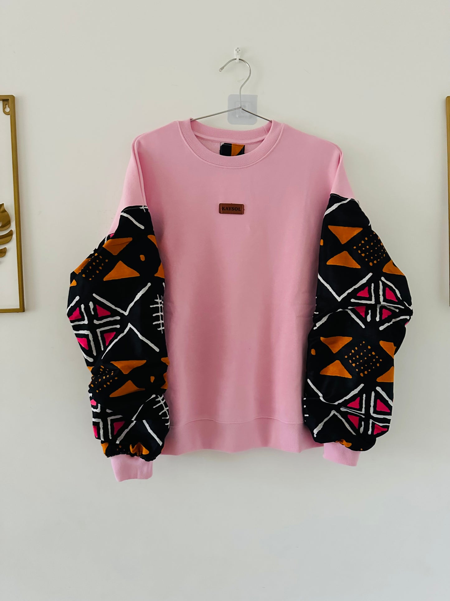 Wax Custom Sweatshirt - Pink - Bogolan