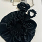 Silk bonnet + 2 scrunchies in 100% Mulberry Silk 19 momme – Black