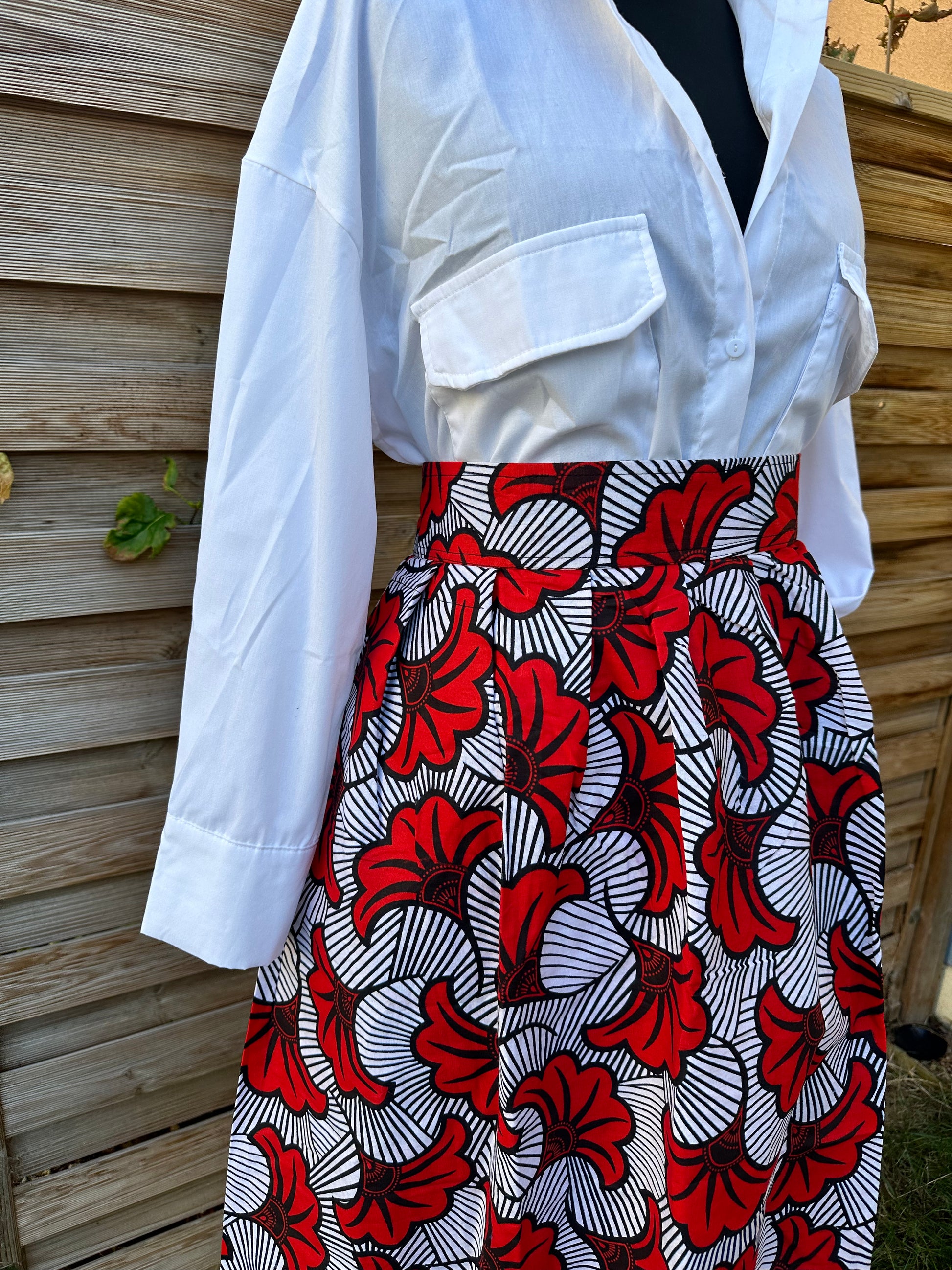 Femme Look Jupe Taille Haute Jupe Maxi En Wax Jupe Africaine