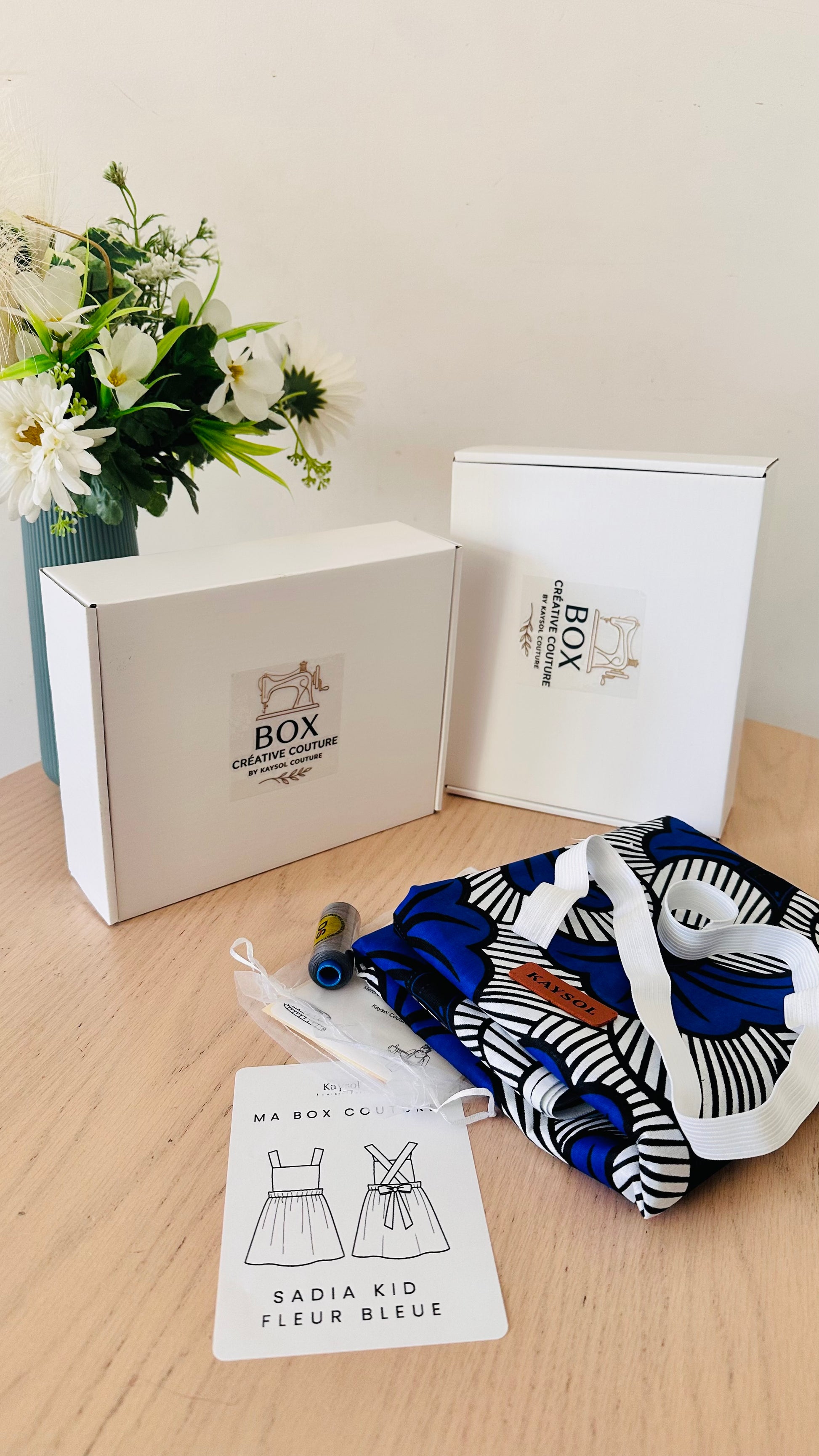 Box Couture Créative Enfant  – Robe SADIA - Patron de 1 à 12 ans + Tissu et mercerie tout compris