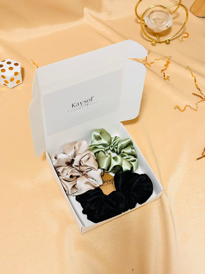 Box cadeau femme - Set de 3 chouchous en Satin