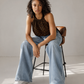 Top Femme en wax / Ajustable et Réversible / 100% coton / en Wax Marron