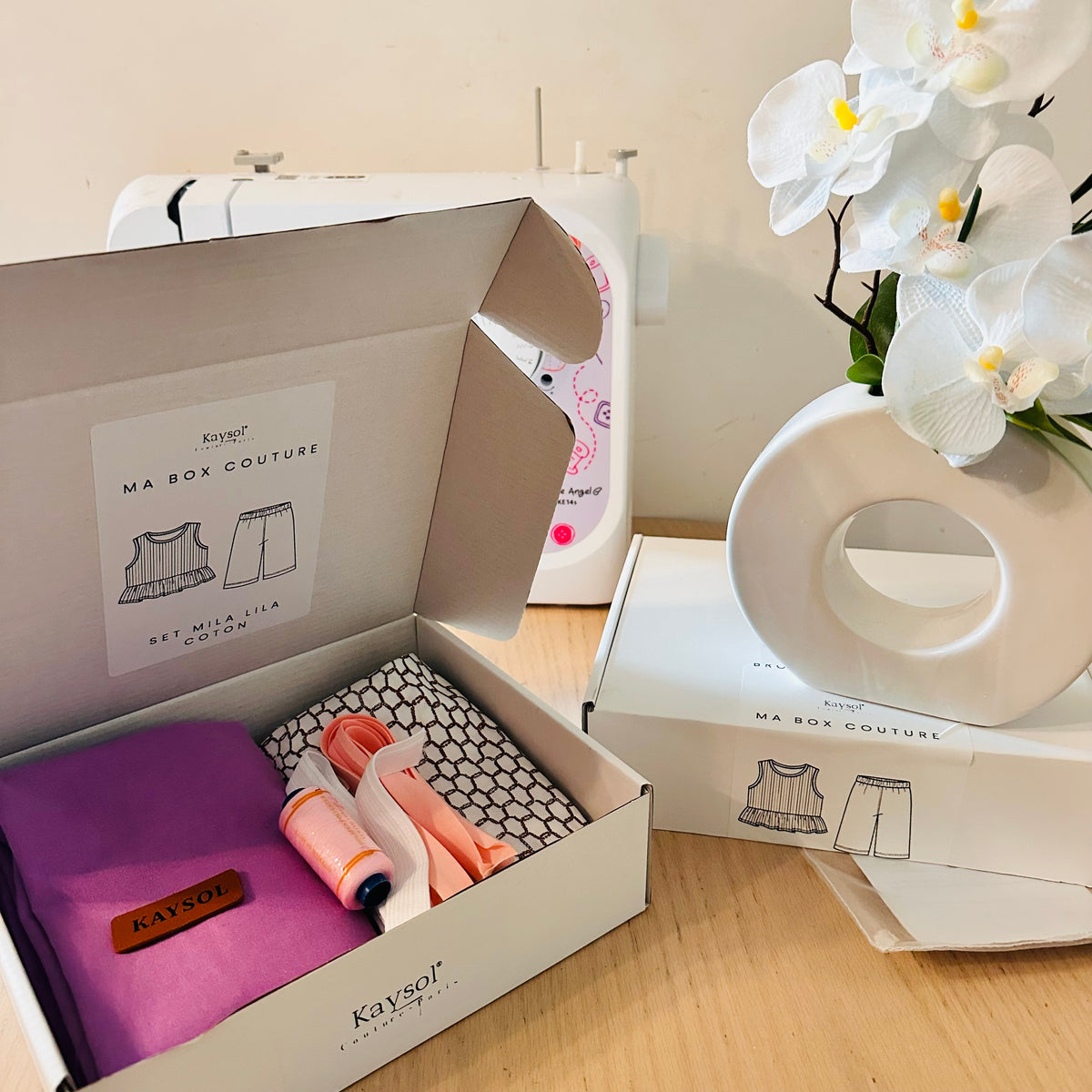 Caja de Costura Creativa – Set Infantil MILA - Telas + Patrón de 1 a 12 años + Mercería
