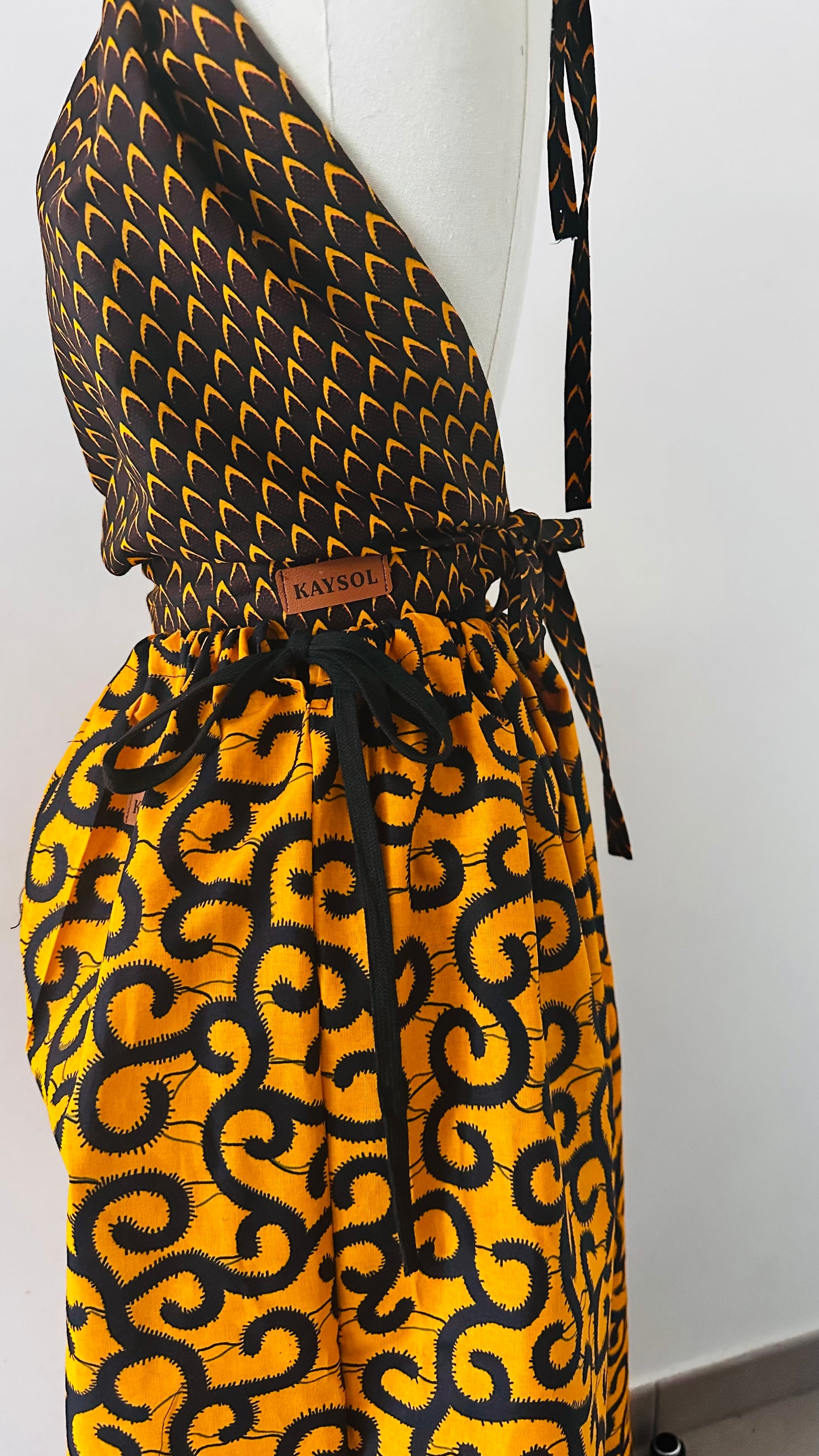 Top Femme en wax / Ajustable et Réversible / 100% coton / en Wax Marron
