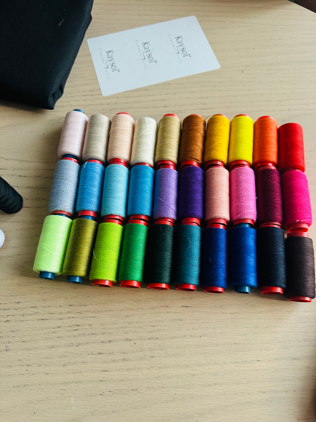 Hilo de coser 100 % poliéster – Bobina aprox. 200 m – Varios colores