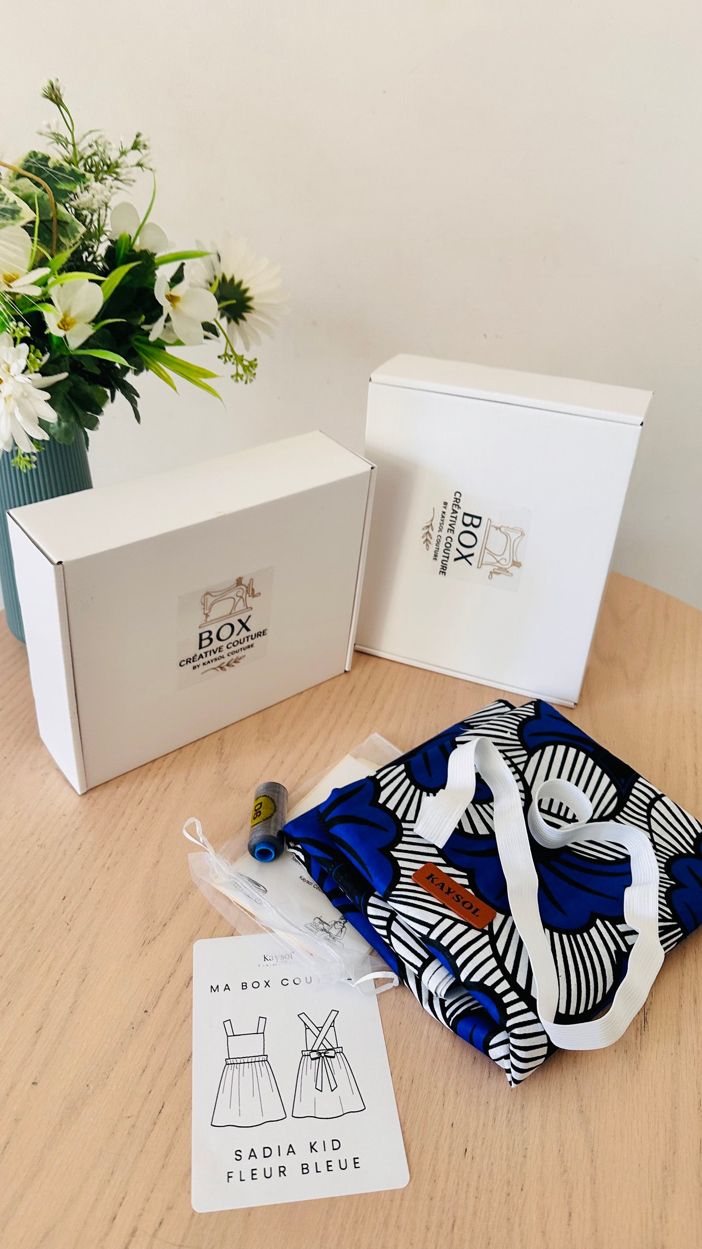 Creative Sewing Box for Children – SADIA Dress – Pattern for 1 to 12-year-olds + All-inclusive fabric and haberdashery