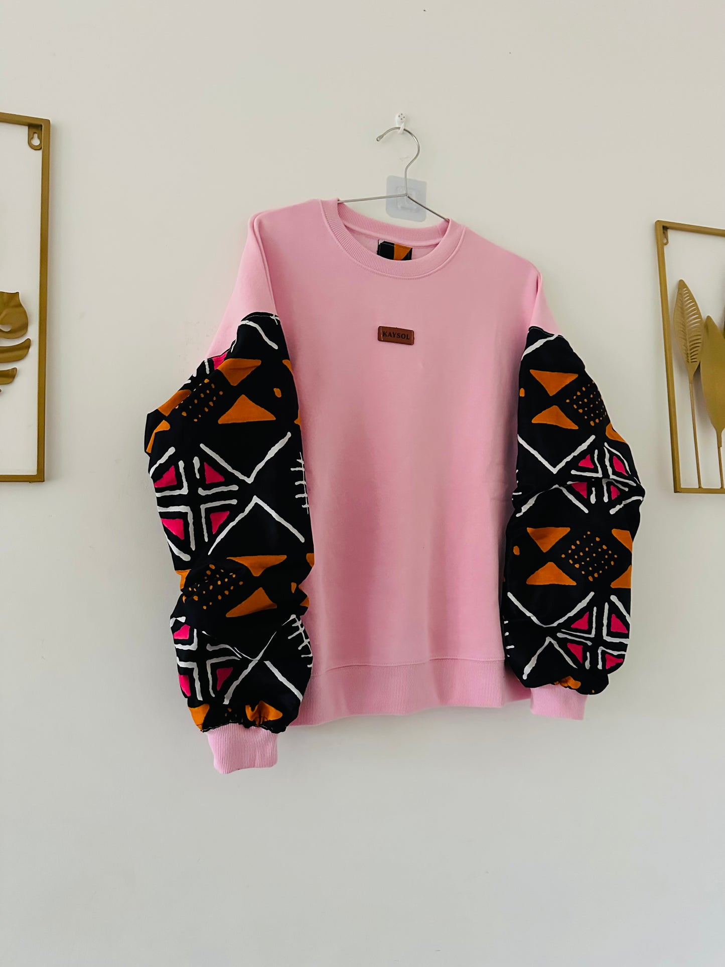 Wax Custom Sweatshirt - Pink - Bogolan