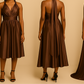 Robe Demoiselle D'honneur Marron Cuivrée - Robe Infinity en Satin