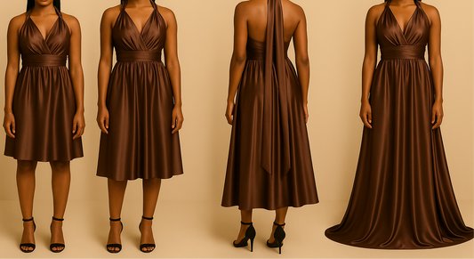 Robe Demoiselle D'honneur Marron Cuivrée - Robe Infinity en Satin