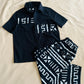 Ensemble enfant garçon Idriss – Bogolan noir et blanc – Fait main en coton