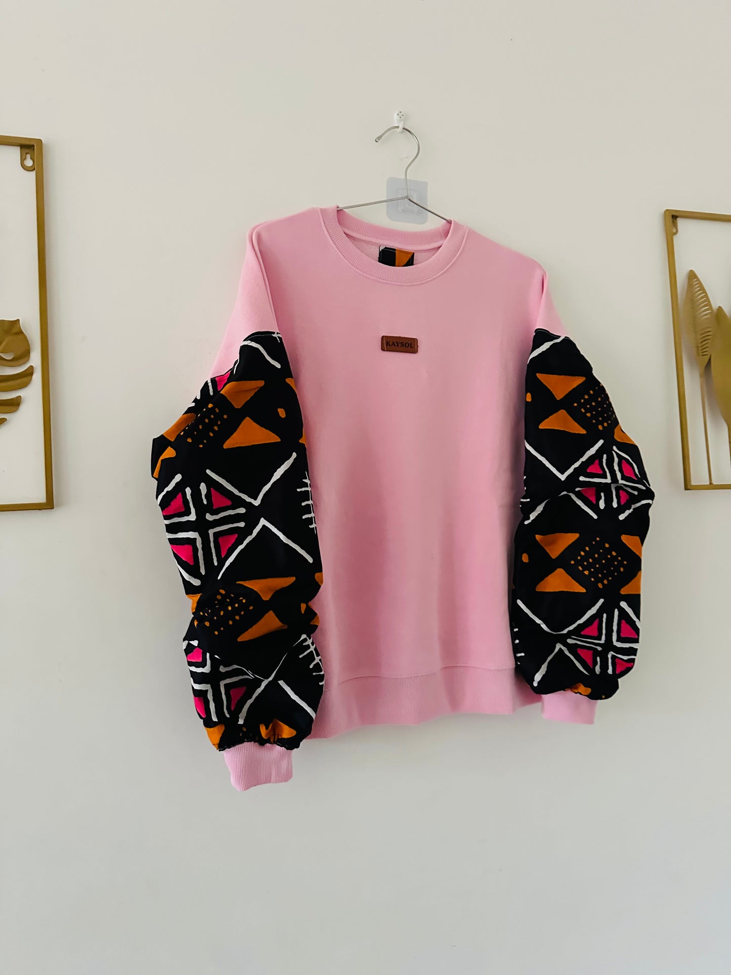 Wax Custom Sweatshirt - Pink - Bogolan