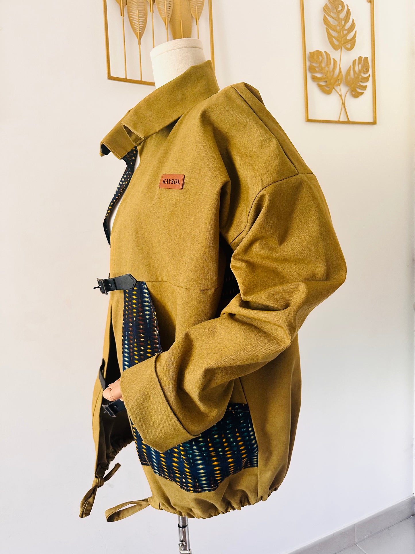 Veste en Jean/Wax oversize  / Mixte / Beige Olive
