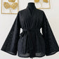 Box Créative Kimono Femme – Patron 34/56 + Tissu Broderie anglaise 100%coton  + Mercerie assorti complet / Noir