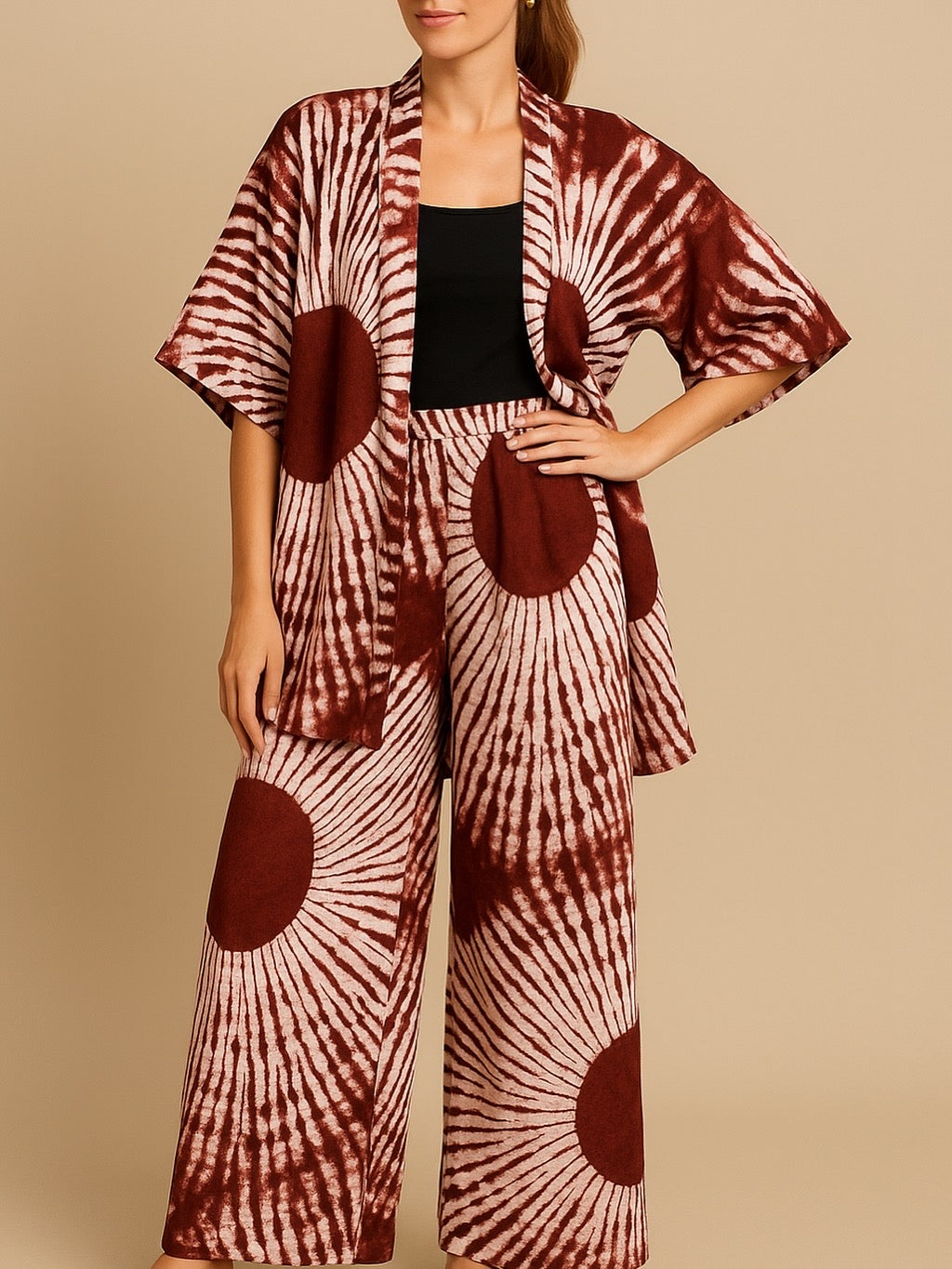 Set Kimono et Pantalon - Couleur au choix - Tie-Dye