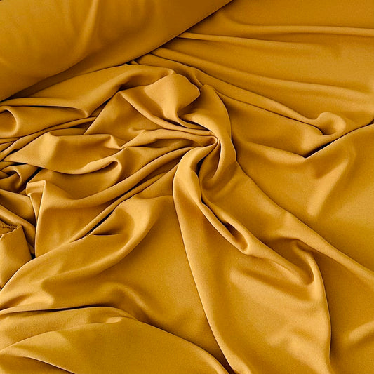 Tissu crêpe Jaune Safran /  au mètre ou coupon / Densité moyenne