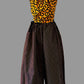 Pantalon Femme Ajustable / 100% coton / en Wax Marron