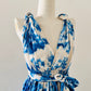 Robe Infinity en wax - Fleurs Bleu Roi - Poches / avec D'autres Choix Motif