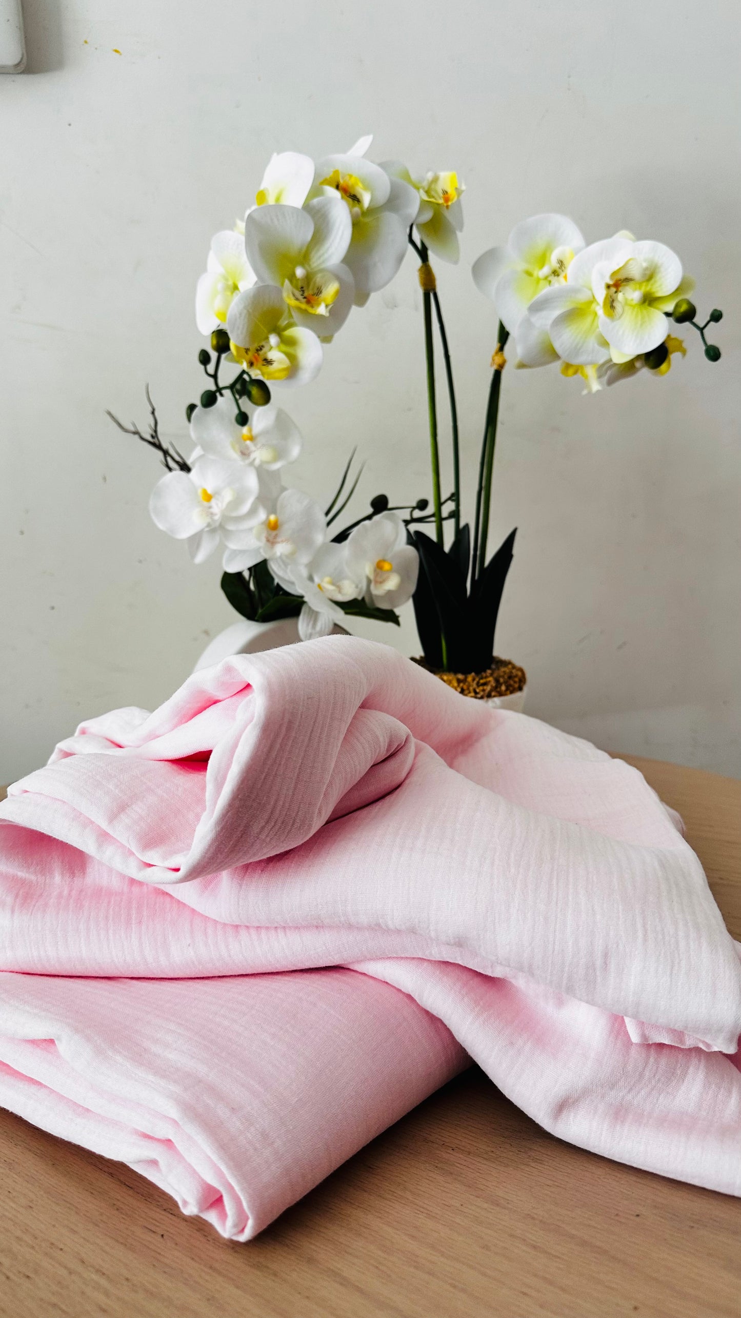 Tissu Double Gaze de coton – Rose Bloom | 100% coton | au mètre / Coupon