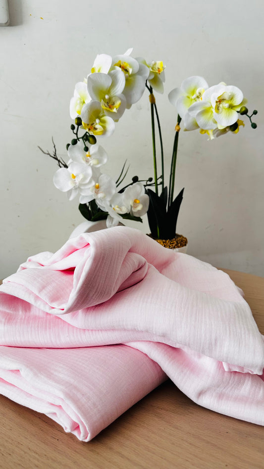 Tissu Double Gaze de coton – Rose Bloom | 100% coton | au mètre / Coupon