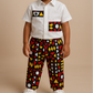 “Ensemble enfant garçon Idriss – Wax jaune et noir – Chemise + pantalon – Fait main”