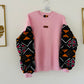 Wax Custom Sweatshirt - Pink - Bogolan