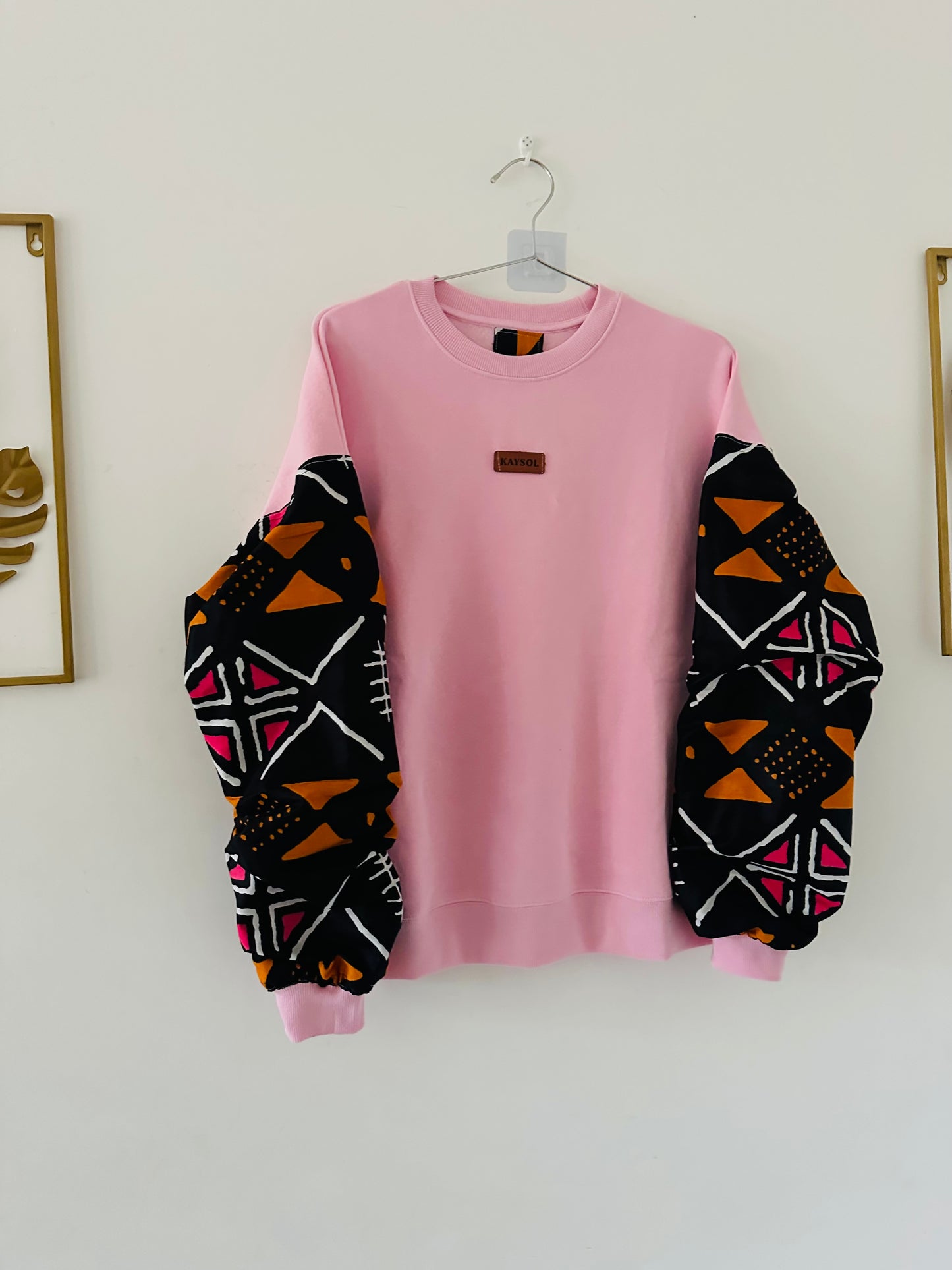 Wax Custom Sweatshirt - Pink - Bogolan