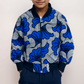 Bomber en wax pour enfant - bomber tissu africain bleu - wax bleu roi - blouson en wax pour enfant 