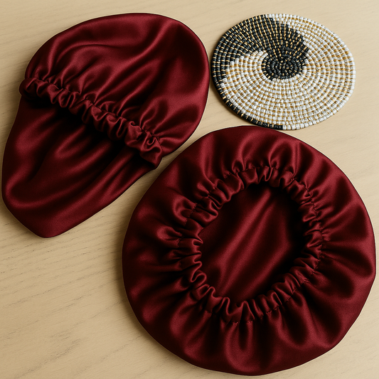 Bonnet en soie de mûrier 19 mommes certifié Oeko-Tex – Rouge bordeaux