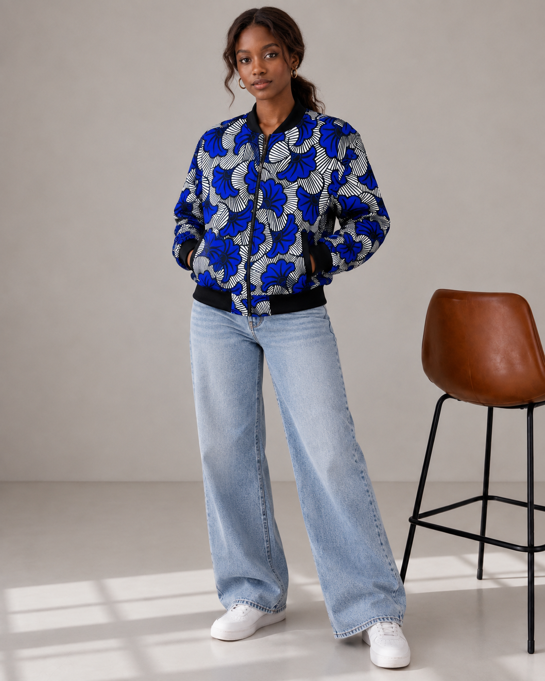 Blouson en wax mixte 